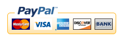 PayPal:Visa, MasterCard, DISCOVER, BANK